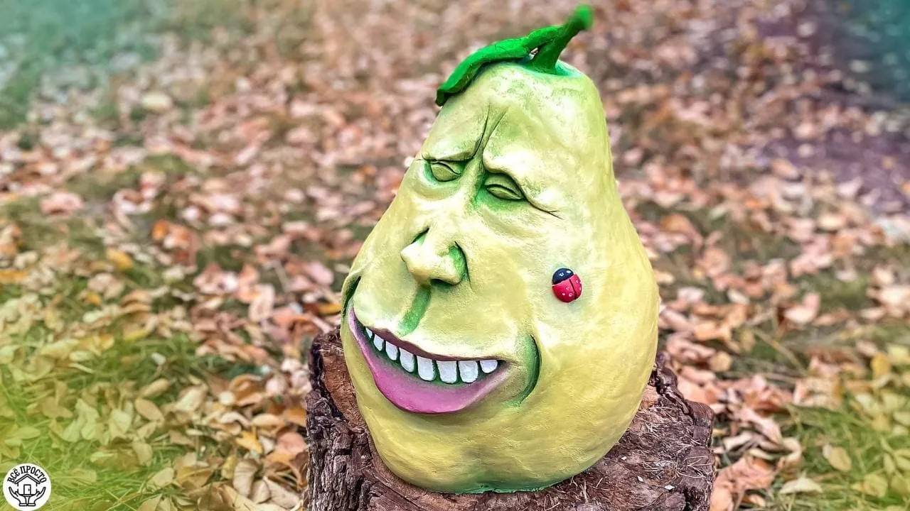 ГРУША нельзя скушать ИЗ ЦЕМЕНТА своими руками | Поделки для дачи | Crafts made of cement смотреть онлайн