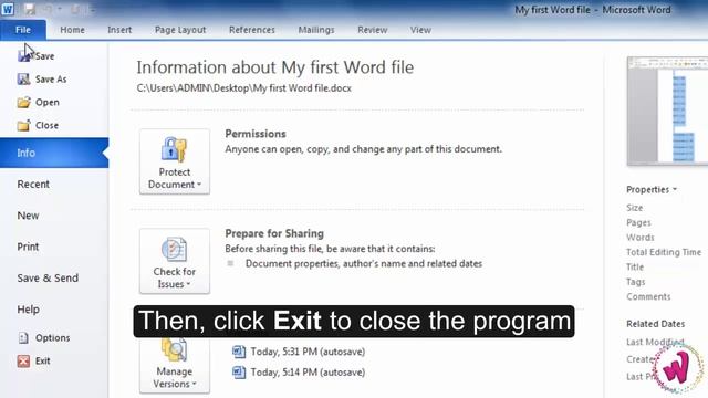 Class 3 | Ch 7 | Closing MS-Word 2010 смотреть онлайн