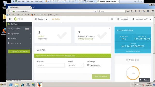 ACCESO REMOTO VIA INTERNET EQUIPO 1