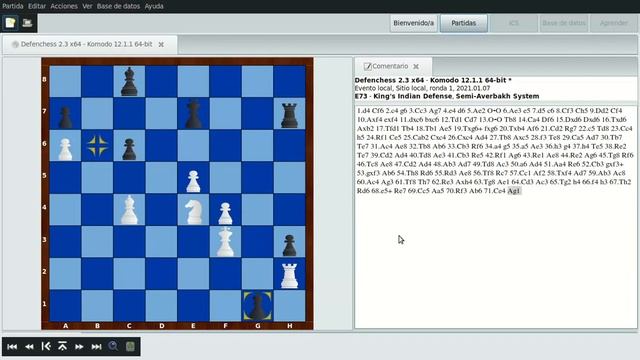 Defenchess 2.3 x64 vs Komodo 12.1.1 64 bit - 1/2 - PYCHESS - DEBIAN GNU/LINUX смотреть онлайн