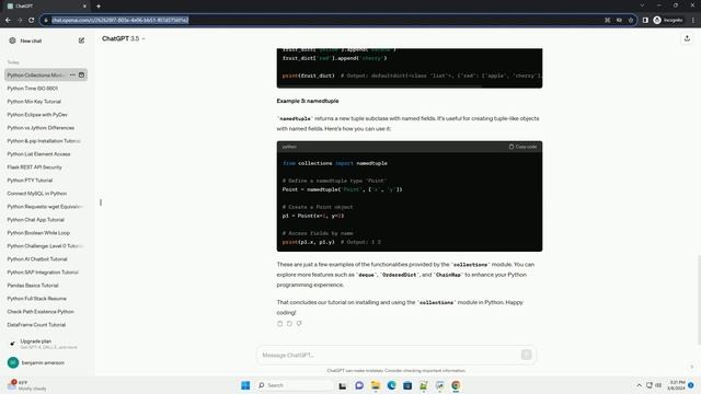 collections python install