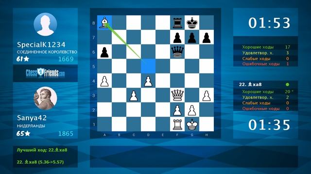 Chess Game Analysis: Sanya42 - SpecialK1234 : 1-0 (By ChessFriends.com) смотреть онлайн