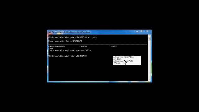 HowTo: net user commands in CMD