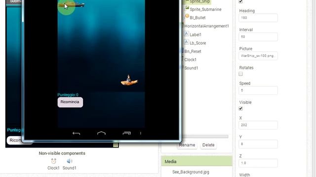 Tutorial (2/2) - Creazione gioco Android tipo Space Invaders con MIT App Inventor