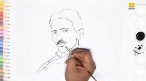 Nikola Tesla drawing easy || How to draw Nikola Tesla drawing  step by step