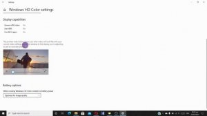 How to optimize windows HD color content on battery power in Windows 10?