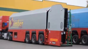 Процесс выгрузки стекловоза Glass inloader unloading