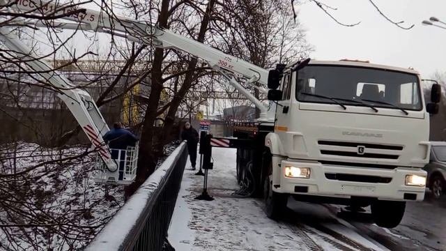 Испытания подмостового автогидроподъемника