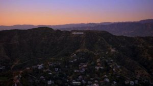 Flying by Hollywood Sign in Los Angeles | Mac OS Sonoma | Lock Screen