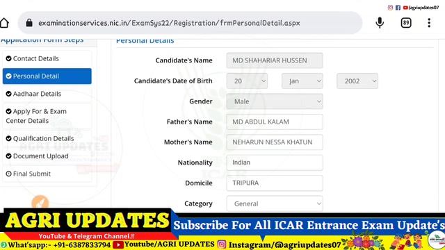 ICAR 2022 Correction Window Open 🥳 | What we can change? | ICAR 2022 Official Update @AGRI_UPDATES