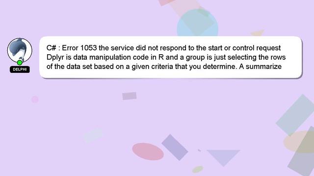 C# : Error 1053 the service did not respond to the start or control request смотреть онлайн
