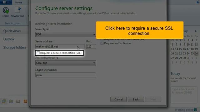How to configure a POP account in Windows Live Mail using SSL смотреть онлайн