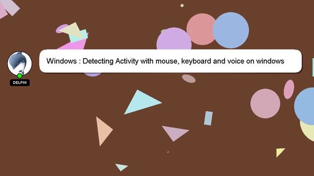 Windows : Detecting Activity with mouse, keyboard and voice on windows смотреть онлайн