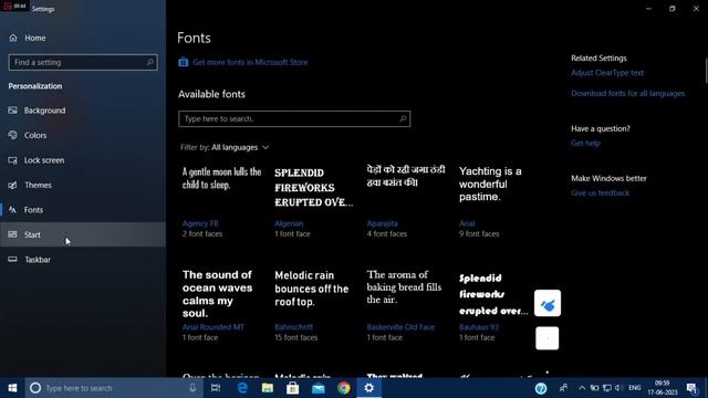 Font and Start setting in windows 10 #font #start #windowsbutton#