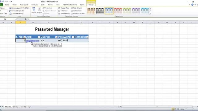 Password Manager in Excel смотреть онлайн
