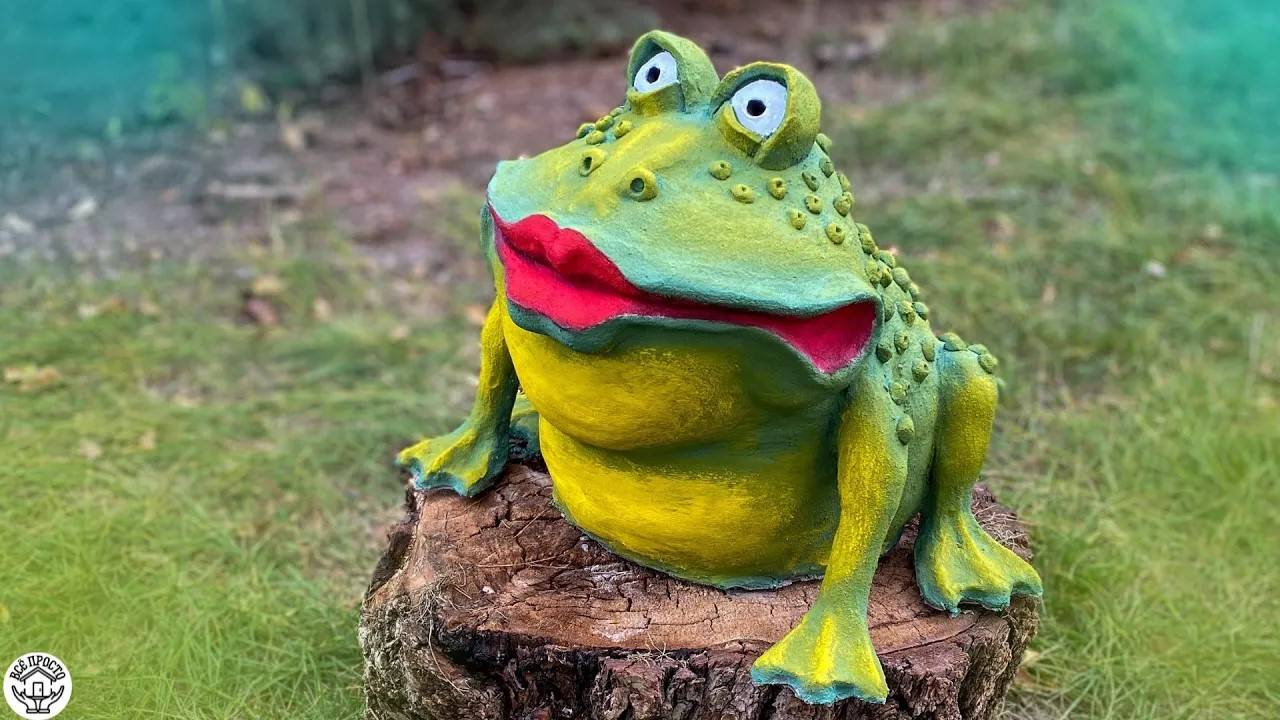 ЖАБАНЯ красотка из ЦЕМЕНТА своими руками | Поделки для дачи | DIY cement crafts with your own hands смотреть онлайн