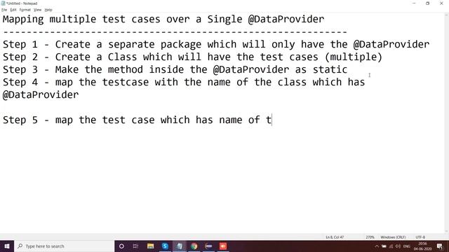 Executing multiple testcases by a single @DataProvider смотреть онлайн