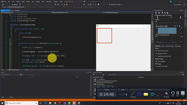 C# Graphics Programming with GDI+ | Drawing Line, Rectangle and Filled Ellipses смотреть онлайн