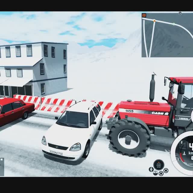 Кто сказал 300? Тракторист vs барыг  BeamNG.Drive. #shorts