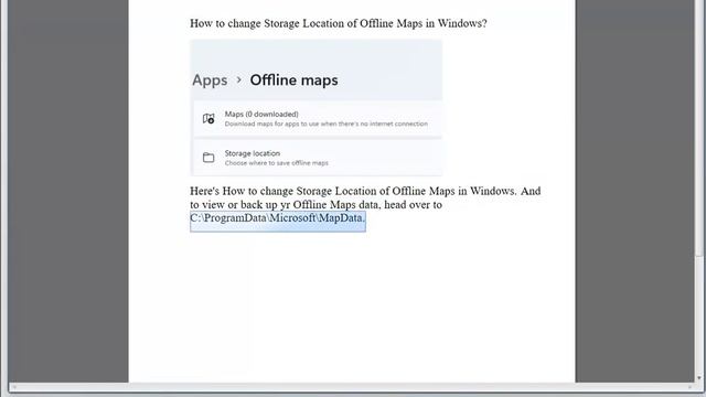 Change Storage Location of Offline Maps in Windows смотреть онлайн