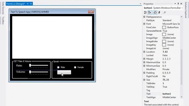 C# Projects My Talking App Or Text to Speech App By Farooq Ahmed Part 1 ProgrammingFun