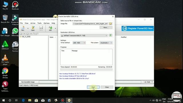 How to create Bootable pendrive in any os /power iso software . смотреть онлайн