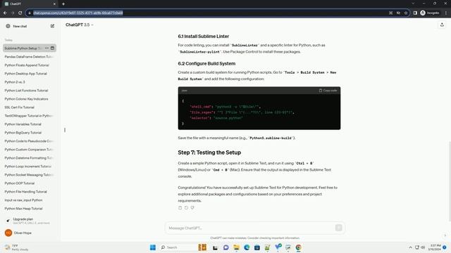 how to setup sublime text for python