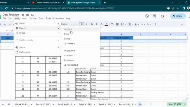 How to Make A Row Stay in Google Sheets |Laptop Desktop Windows PC or MacOS