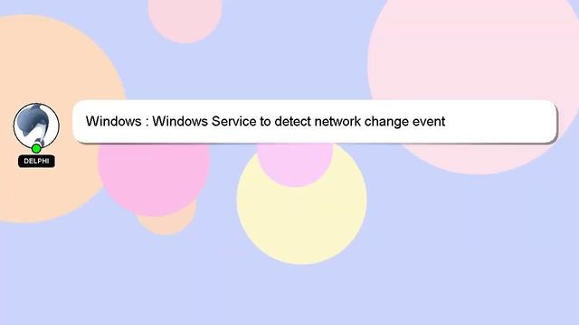 Windows : Windows Service to detect network change event смотреть онлайн