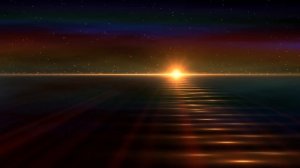 4K Sundown Sparkling Horizon Colorful Background Video 2160p Animation Stock
