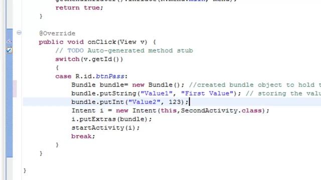 #android #androidtutorial 17  Android Passing values to Intent