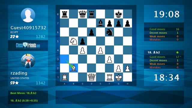Chess Game Analysis: rzading - Guest40915732 : 1-0 (By ChessFriends.com) смотреть онлайн
