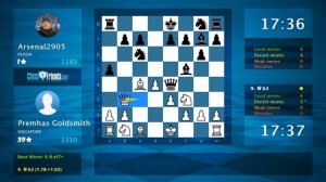 Chess Game Analysis: Premhas Goldsmith - Arsenal2905 : 1-0 (By ChessFriends.com)