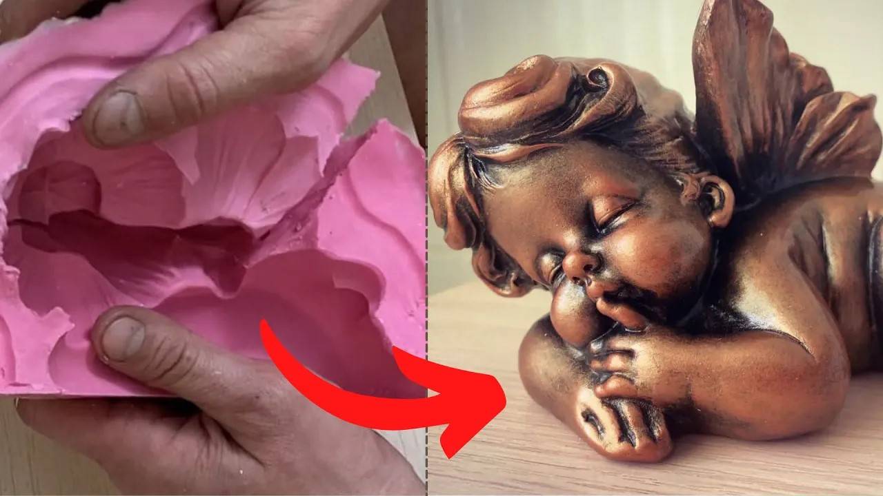 ОТЛИВКА И ПОКРАСКА гипсовой ФИГУРКИ | Casting of a plaster figure смотреть онлайн