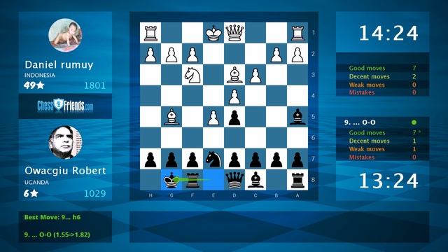 Chess Game Analysis: Daniel rumuy - Owacgiu Robert : 1-0 (By ChessFriends.com) смотреть онлайн