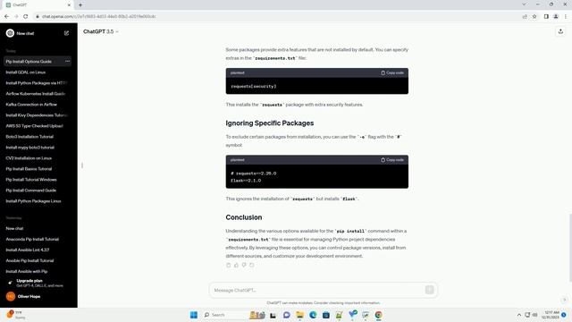 pip install options in requirements txt