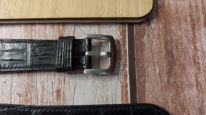 Black Full Grain Crocodile Leather Strap For Apple Watch Ultra (49mm)