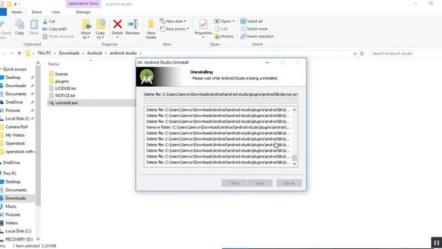 How to Uninstall Android Studio 3.0 & 2.3.2 in Windows 10 | 8 | 7