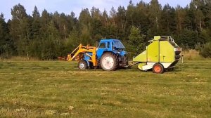 Заготовка сенажа в упаковке пресс claas 44 s и упаковщик рулонов unia fala 2 L