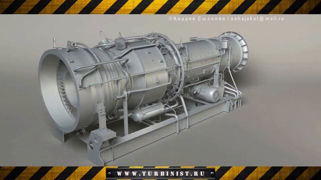Двигатель ДГ-90 (ГПА-Ц-16С)  3D модель
