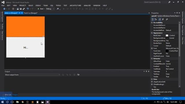 C# Transition Slide Up | Timer