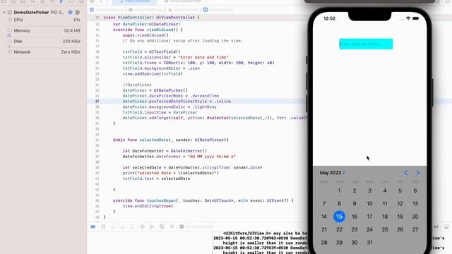 15. తెలుగులో | Learn about UIDatePicker in Telugu #ios #swift #xcode #telugu #simulator #datepicker