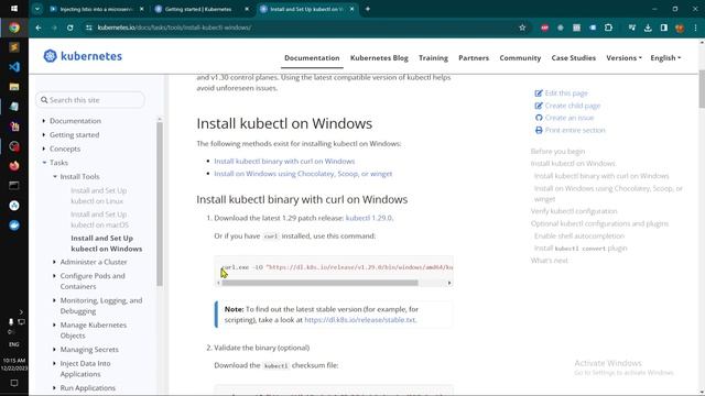 Download Install Kubernetes kubectl on Windows 10