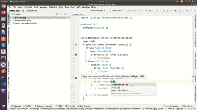 How to Create App Bar in Flutter , Tutorial Part # 2
