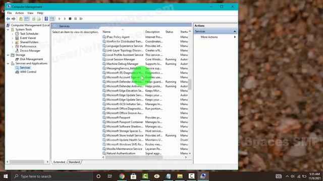Windows 10 Home :  How to Start or Stop Microsoft Storage Spaces SMP Service