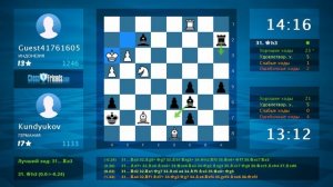 Chess Game Analysis: Guest41761605 - Kundyukov : 1/2-1/2 (By ChessFriends.com)