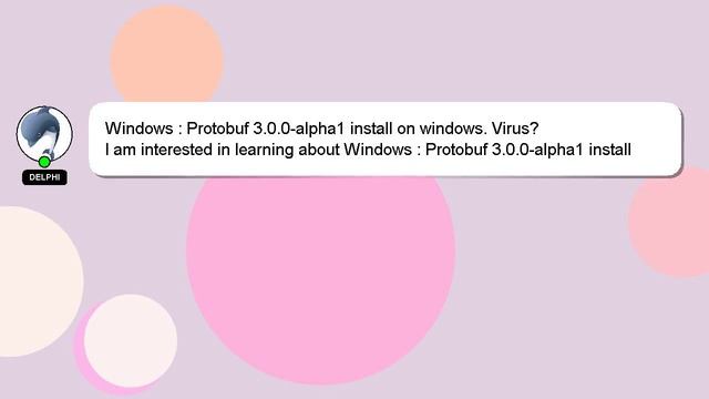Windows : Protobuf 3.0.0-alpha1 install on windows. Virus? смотреть онлайн
