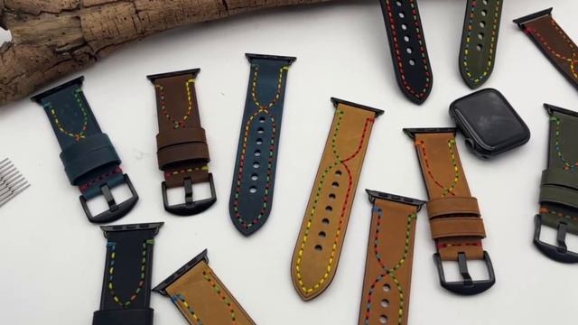 Handmade Genuine Leather Watch Band Strap For Apple Watch смотреть онлайн