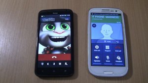 Android 4.1 fake call on HTC One X +Samsung Galaxy S3 Duos Over the Horizon Incoming call