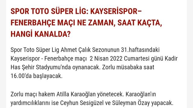 Kayserispor - Fenerbahçe maçı ne zaman, hangi kanalda, saat kaçta? смотреть онлайн